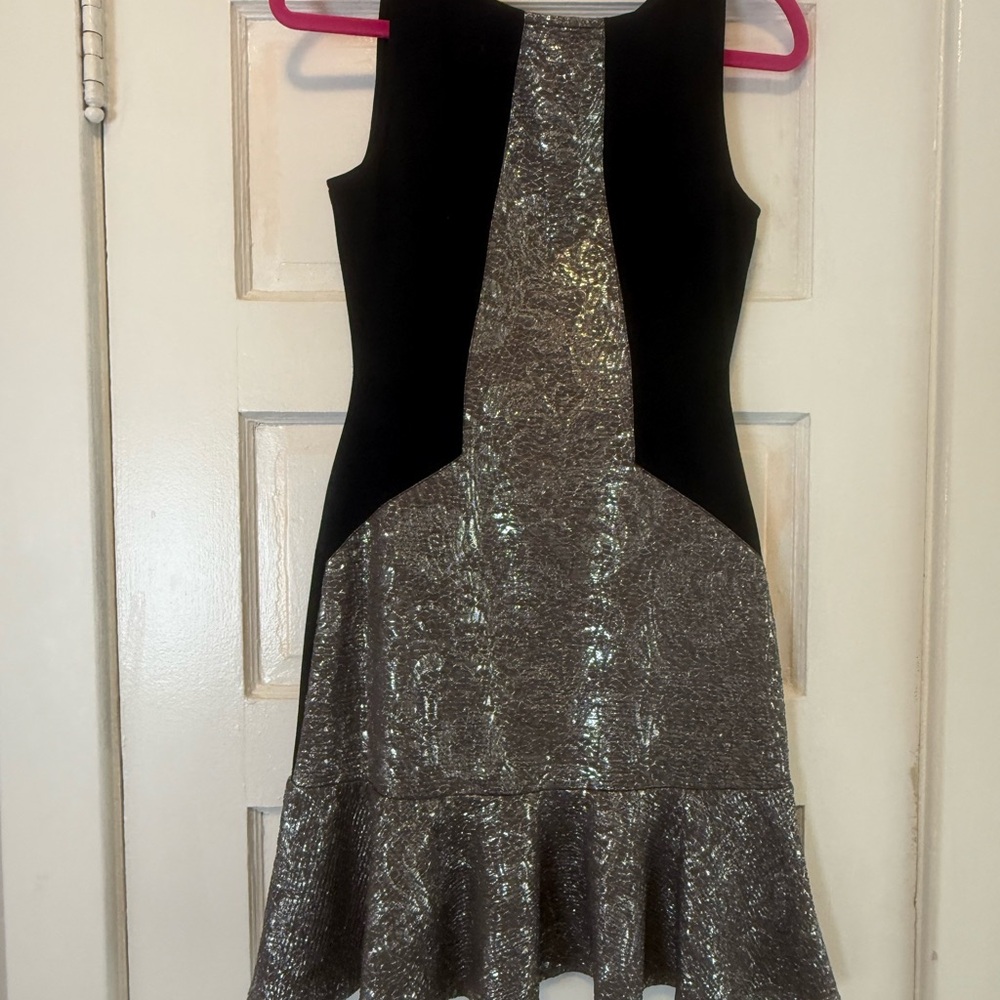 Hale Bob Black and Silver Mini Dress